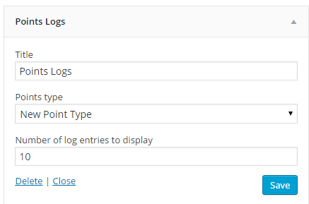 Points Log Widget