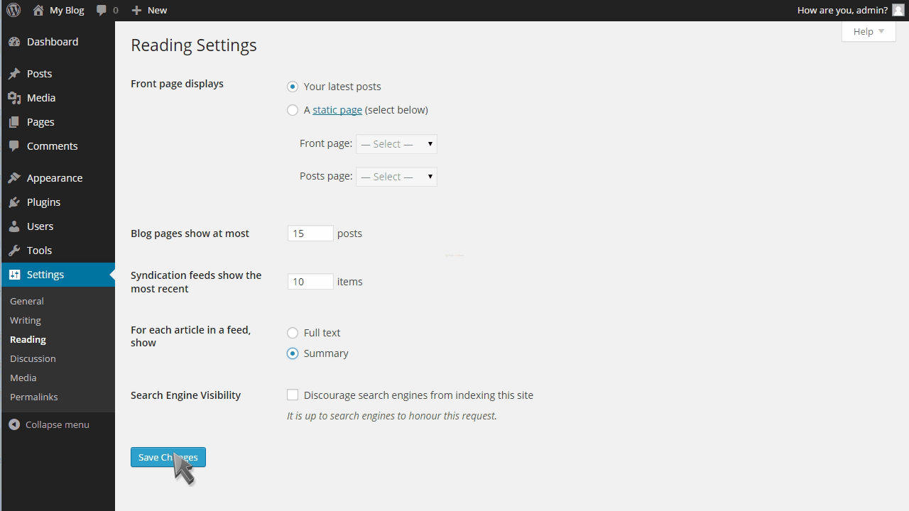 Read settings
